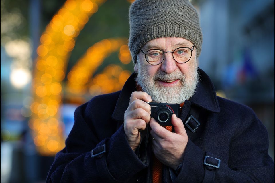 Michael Harding with his camera. Photo: Steve Humphreys